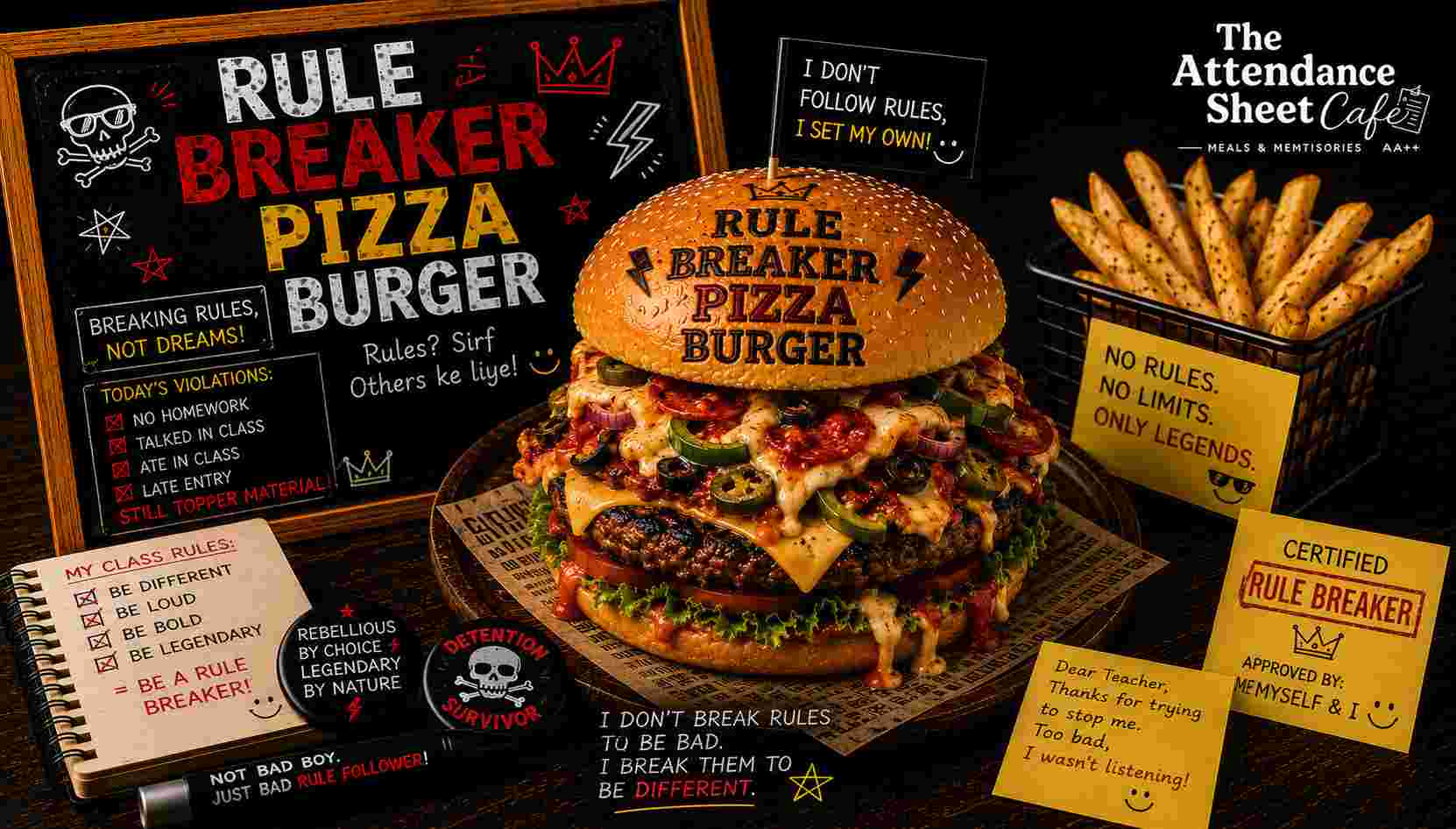 Rule Breaker Burger - Backbench Burgers - TAS Cafe Noida