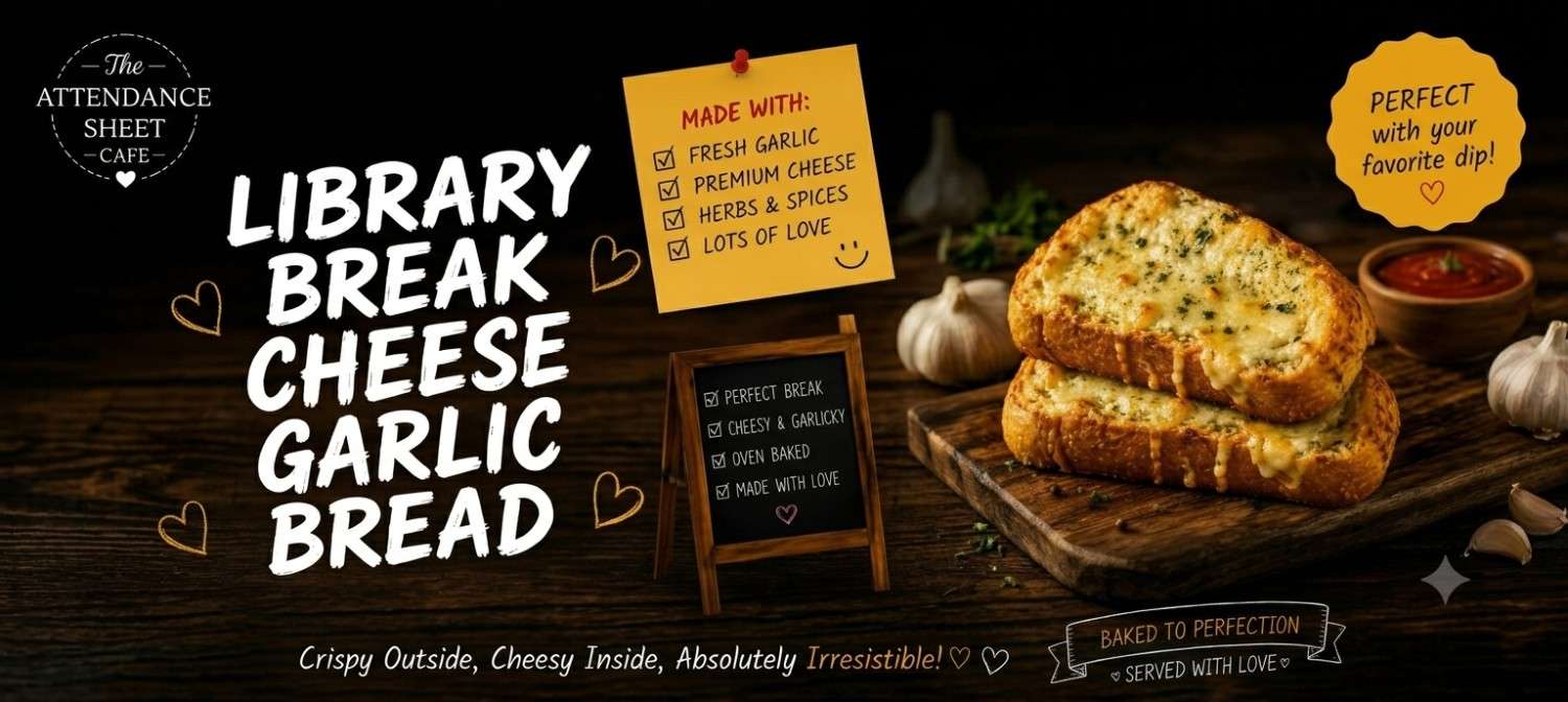 Library Break Cheese Garlic Bread - Lab Partner Garlic Bread - TAS Cafe Noida