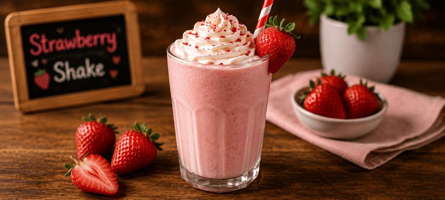 Art Period Strawberry Shake - Milk Break Shake - TAS Cafe Noida