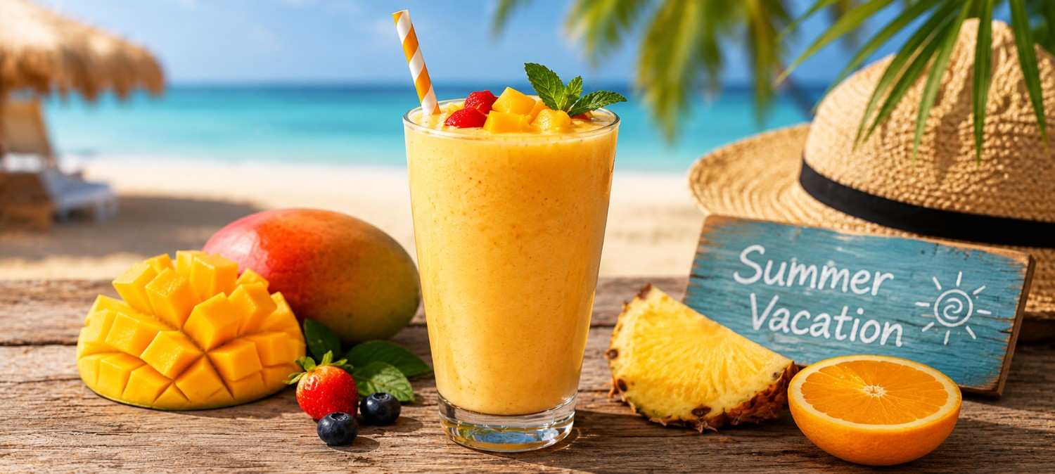 Winter Break Mango Smoothie - Milk Break Shake - TAS Cafe Noida