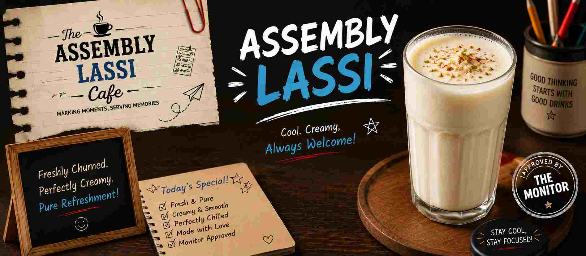 Assembly Lassi - Assembly Prayer Chai - TAS Cafe Noida