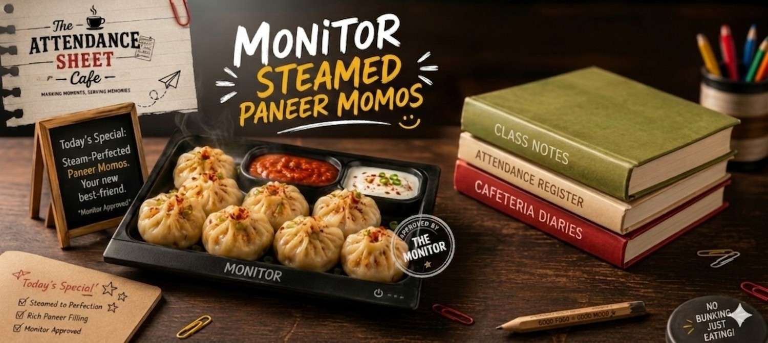 Monitor Steamed Paneer Momos - Gossip Period Momos - TAS Cafe Noida