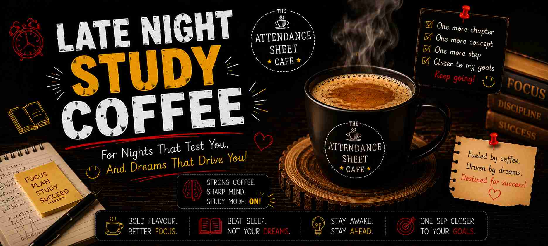 Late Night Study Coffee - Assembly Prayer Chai - TAS Cafe Noida