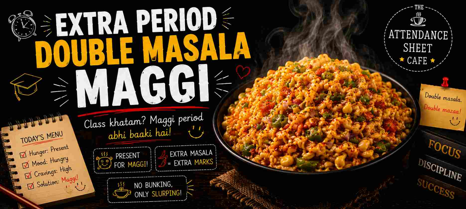 Extra Period Double Masala Maggi - Tuition Waali Maggi - TAS Cafe Noida