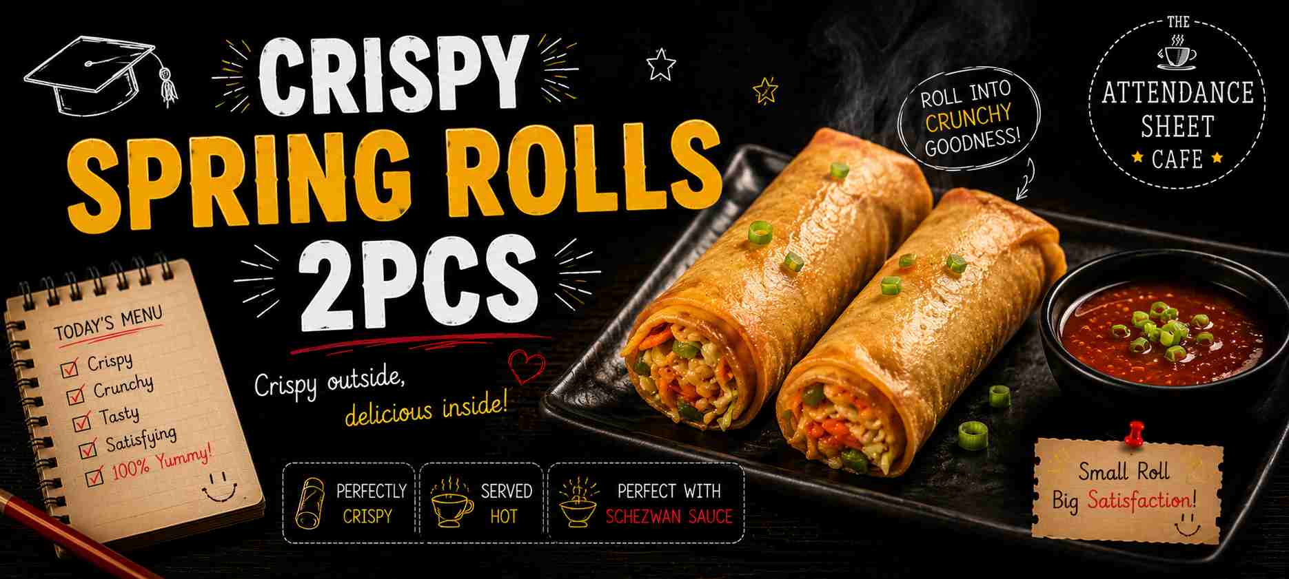 Class Test Spring Rolls (2pcs) - Gossip Period Momos - TAS Cafe Noida