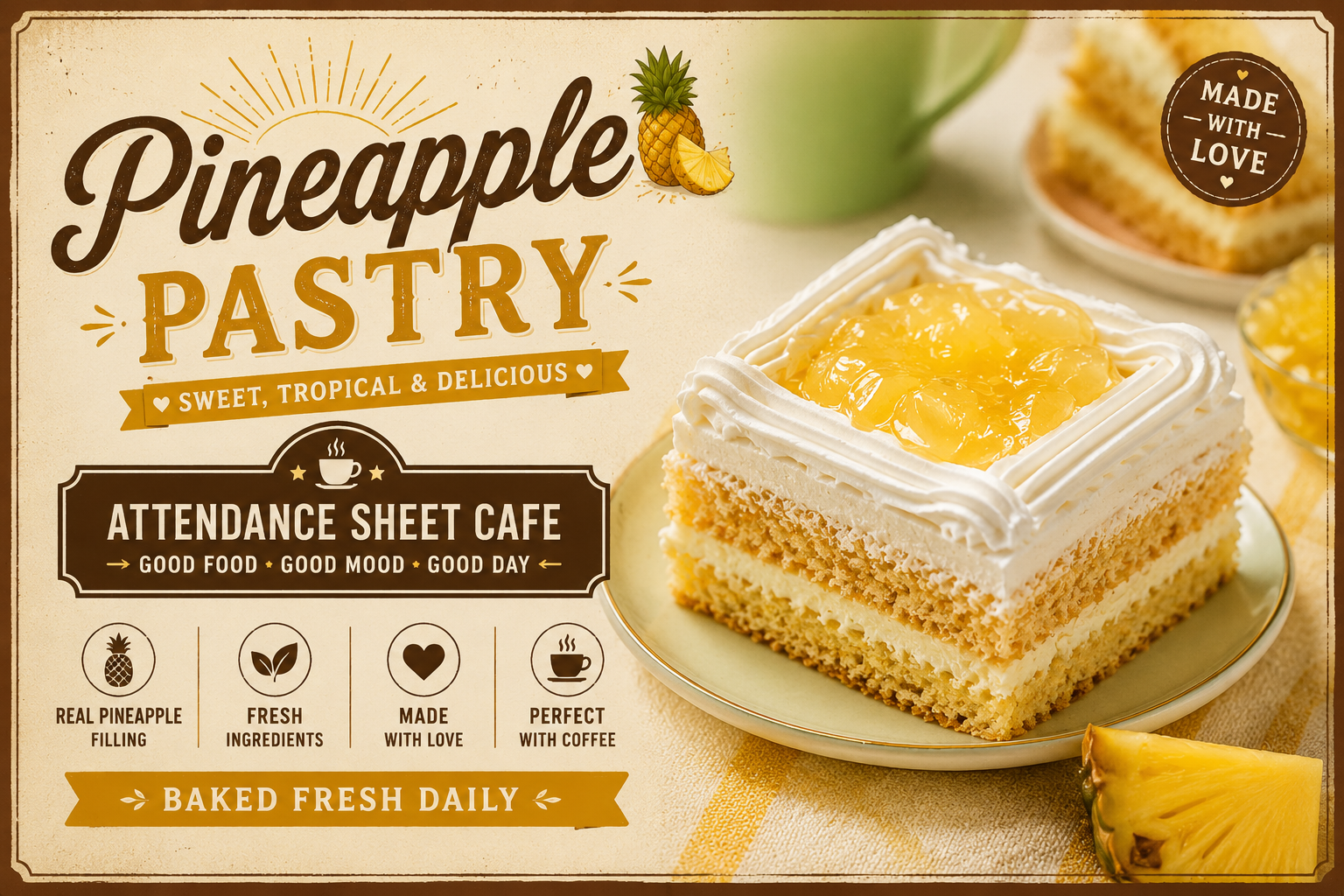 Pineapple - Pastries - TAS Cafe Noida