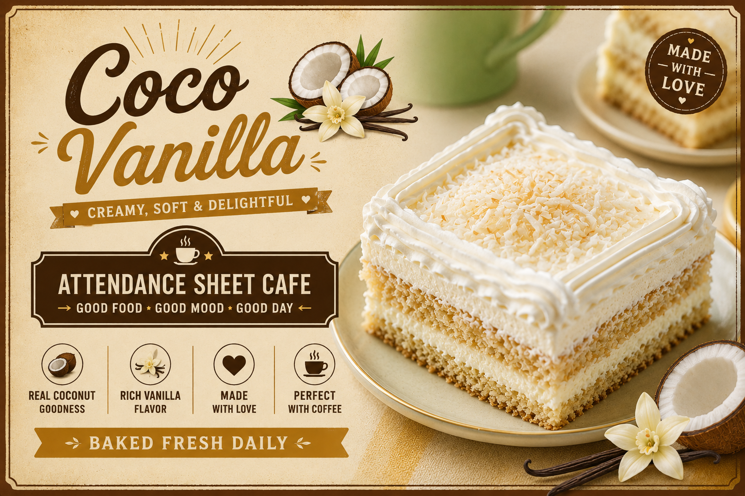 Cocho vanilla - Pastries - TAS Cafe Noida