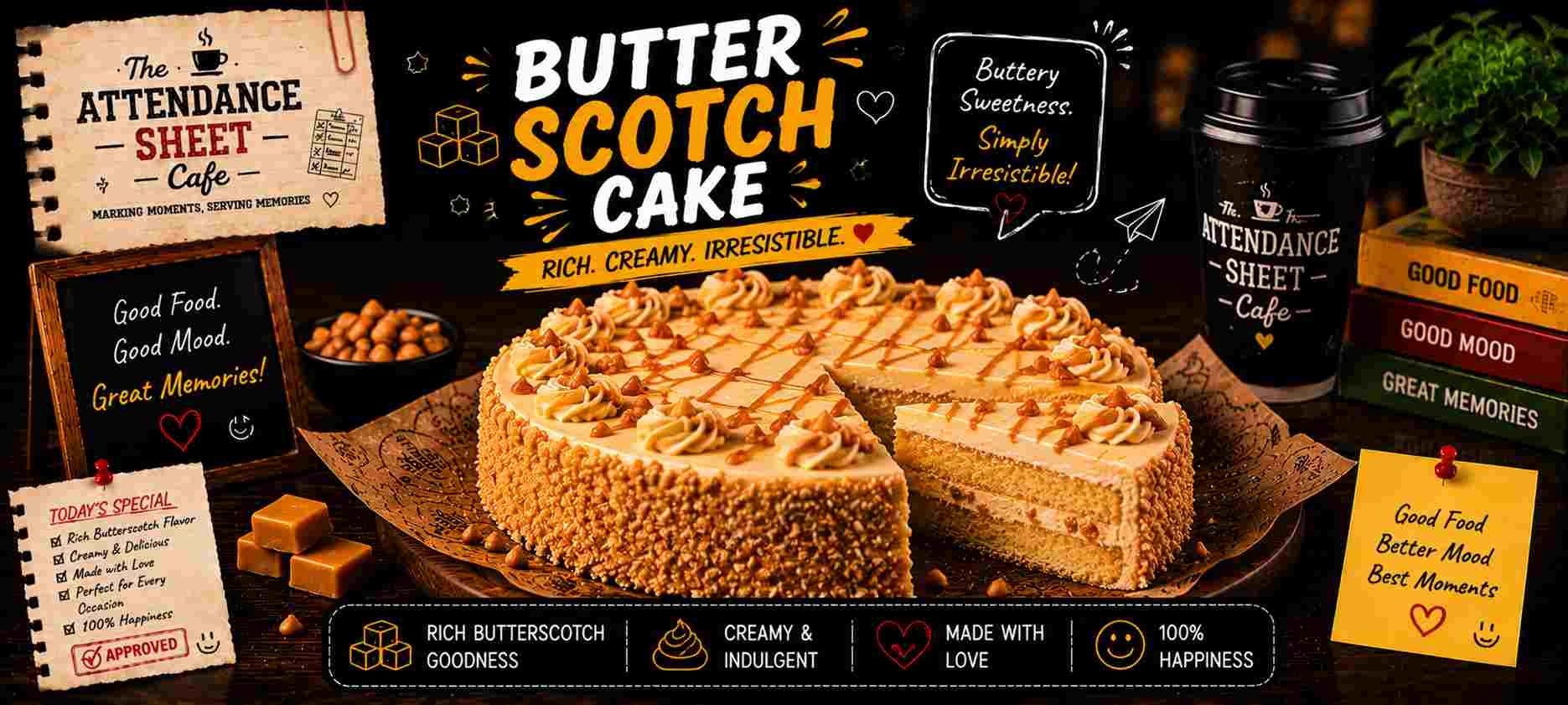 Butter Scotch Cake - Cakes - TAS Cafe Noida