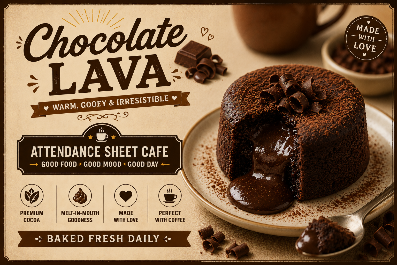 Choco LAVA Cake - Pastries - TAS Cafe Noida