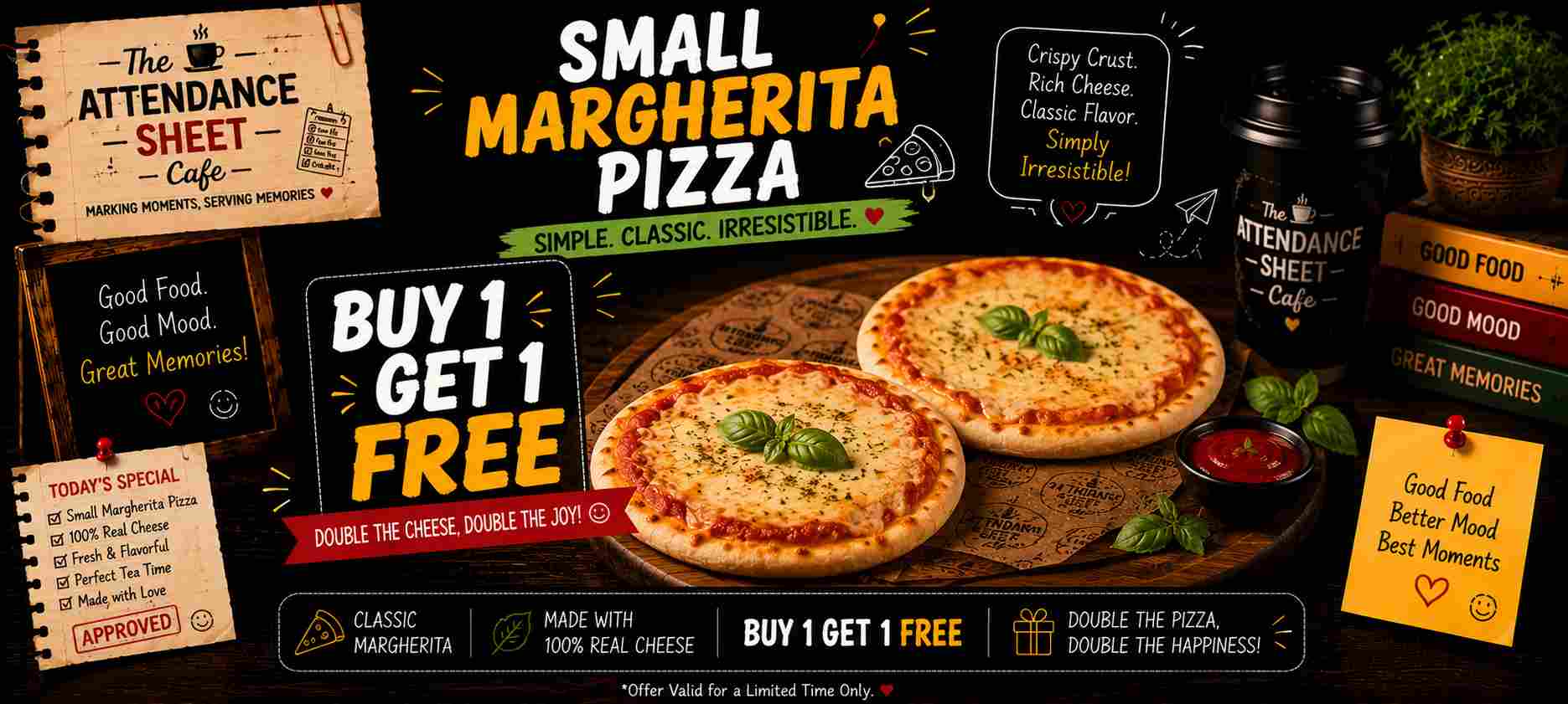 Small Margherita Pizza - Happy Hours - TAS Cafe Noida