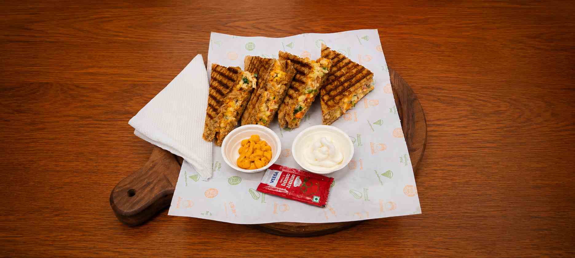 Lunch Box Veg Grilled Sandwich - Short Break Sandwiches - TAS Cafe Noida